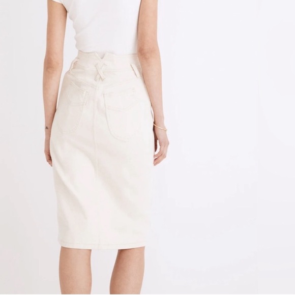 Madewell - Denim High-Waist Midi Pencil Skirt in Vintage Canvas Wash BNWT - Picture 2 of 9